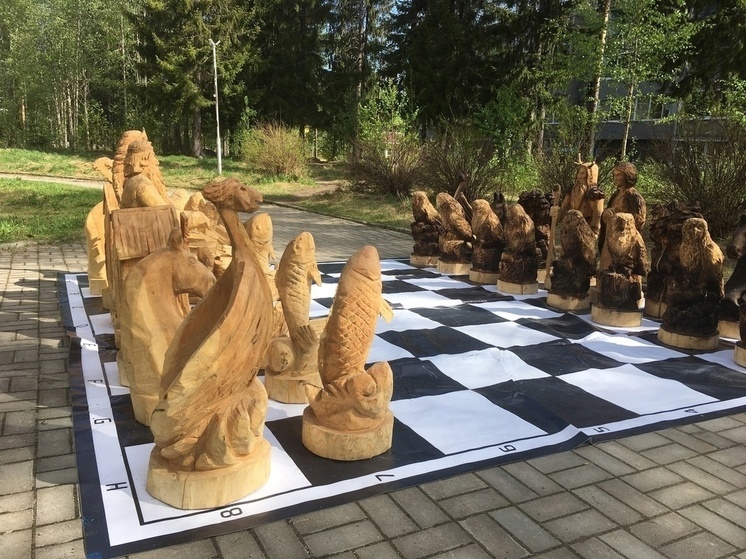 В Костомукше появились огромные шахматы
