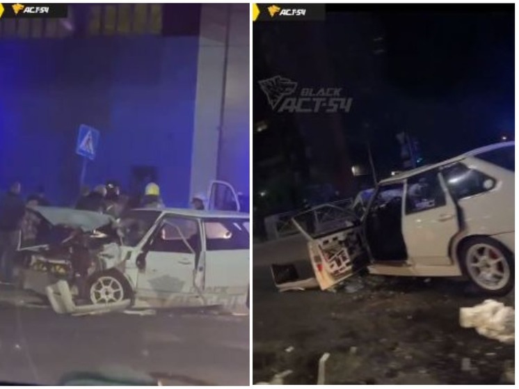 В Новосибирске попали на видео последствия ДТП с грузовиком и легковушкой на Бердском шоссе