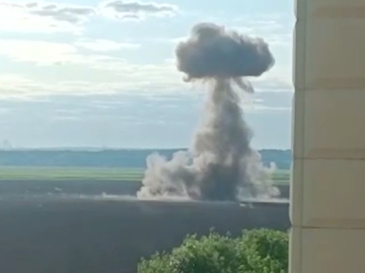 Появилось видео взрыва украинского беспилотника под Москвой