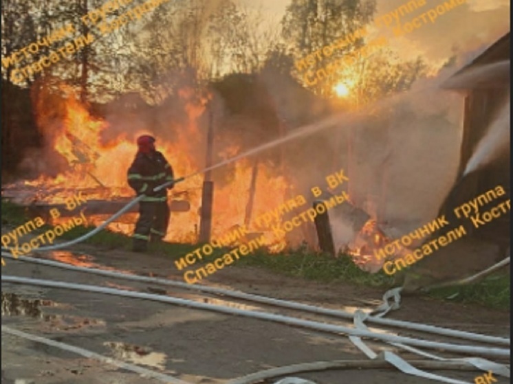 Дошалились: в костромском посёлке Антропово дети по нечаянности сожгли дом и гараж