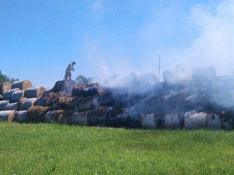 В Ярком районе сгорело 200 рулонов соломы
