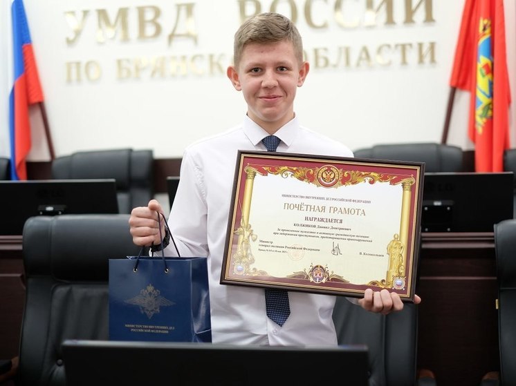 Владимир Колокольцев наградил смелого брянского подростка Даниила Колжикова