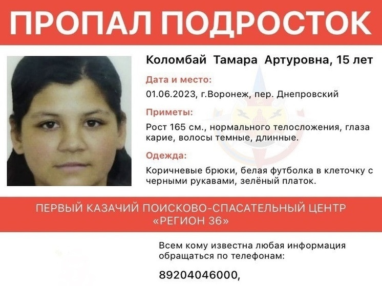 В Воронеже ищут пропавшую в День защиты детей девочку-подростка
