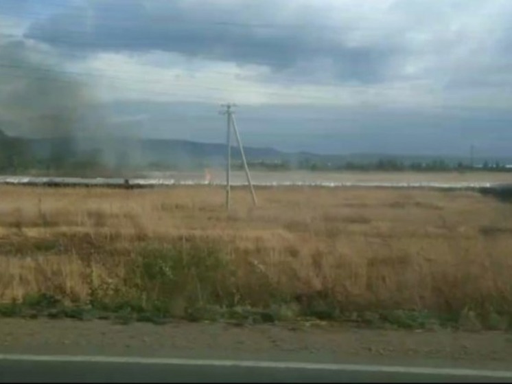 Пожарные выехали тушить пал сухой травы около ТЭЦ в Чите