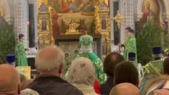 Икона Андрея Рублева в Храме Христа Спасителя: кадры