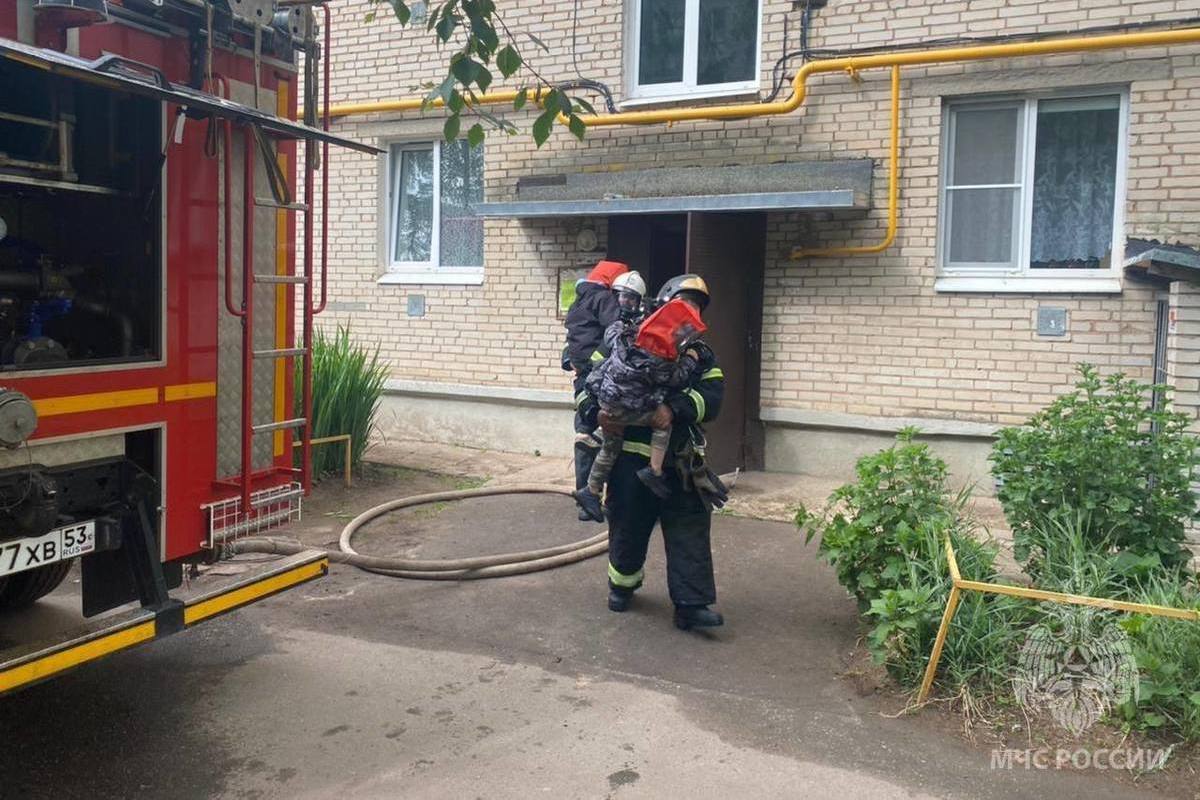 Пожарные спасли трех детей из горящего многоквартирного дома в Старой Руссе  - МК Великий Новгород