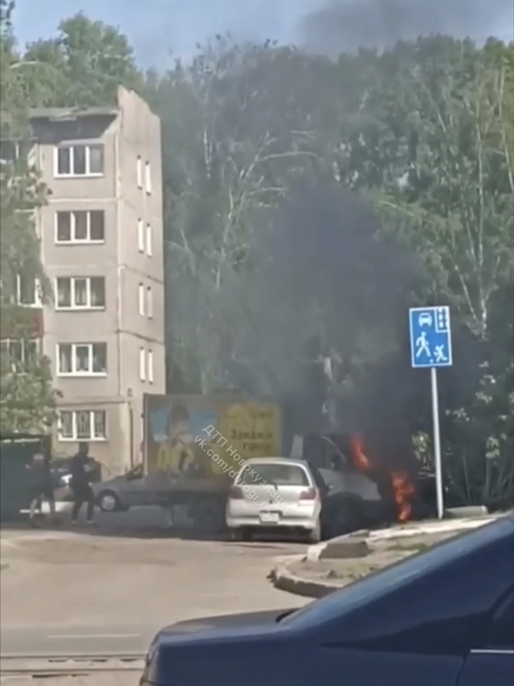 Газель вспыхнула в Новокузнецке
