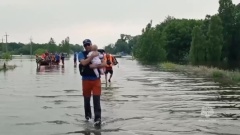 МЧС спасает детей и взрослых в подтопленных районах Херсонской области: видео