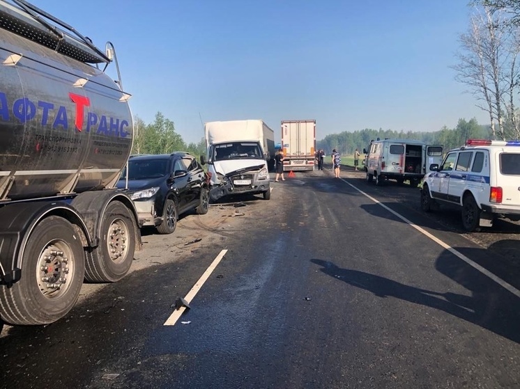 Мужчина скончался в массовом ДТП в Омской области