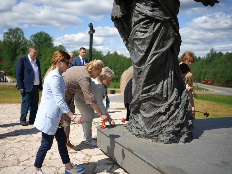 Члены комитета Совфеда по науке посетили мемориал «Жестяная горка» в Батецком районе