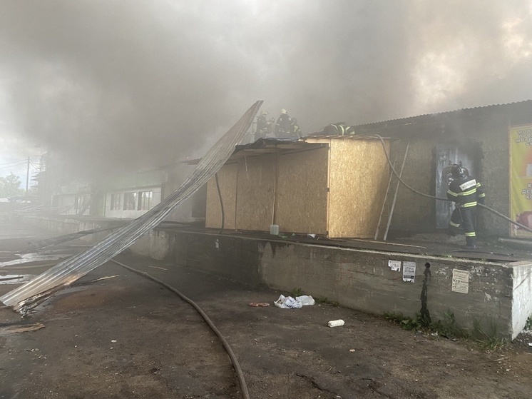 Крупный пожар произошел в продуктовом магазине в Егорьевске