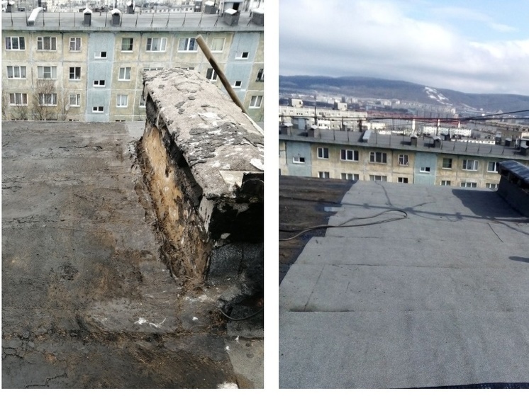 Крышу дома на Аскольдовцев в Мурманске отремонтировали после жалоб жильцов