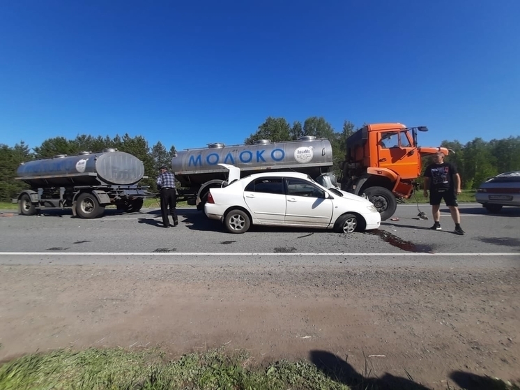 Двухлетняя девочка пострадала в тройном ДТП на трассе в Омской области