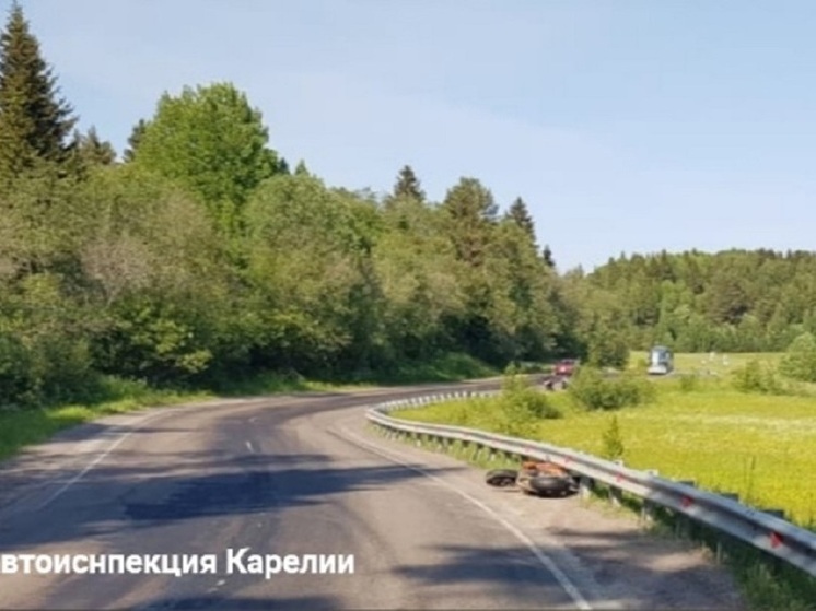 Мотоциклист разогнался в приграничном районе Карелии и попал в ДТП