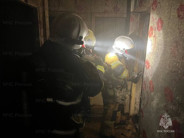 Троих человек эвакуировали и одного спасли при пожаре в квартире на Сахалине