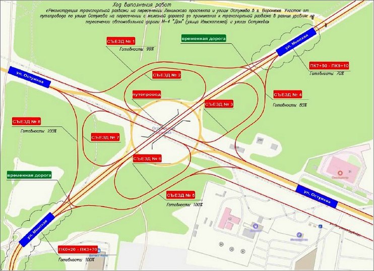 Карта дорог воронежа с развязками