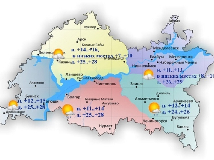 Погодная карта татарстана