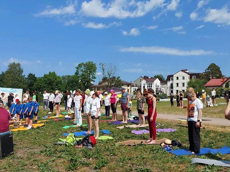 День йоги состоялся в Приоратском парке Гатчины