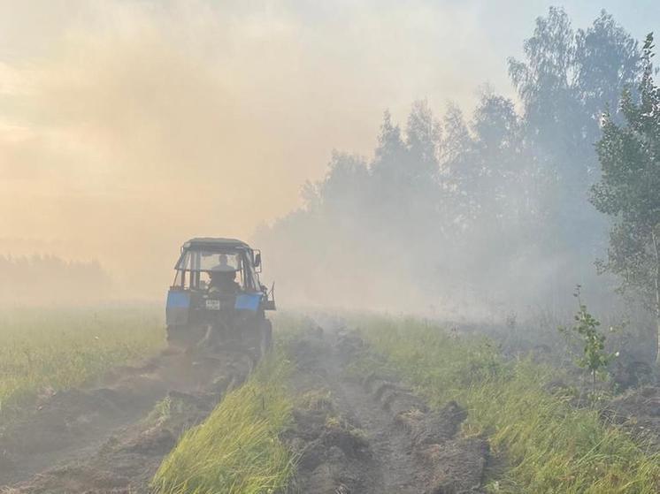 В Омской области более 5 часов тушили лесной пожар