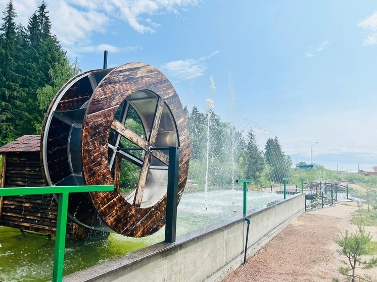 Фонтаны и водяная мельница за 500 тысяч рублей освежили зону отдыха в Приладожье Карелии