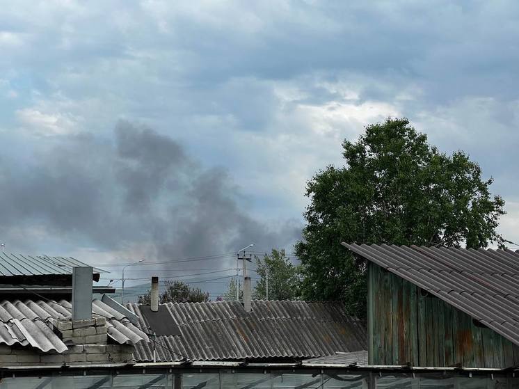 Изоляция труб и трава загорелись возле Мемориала в Чите