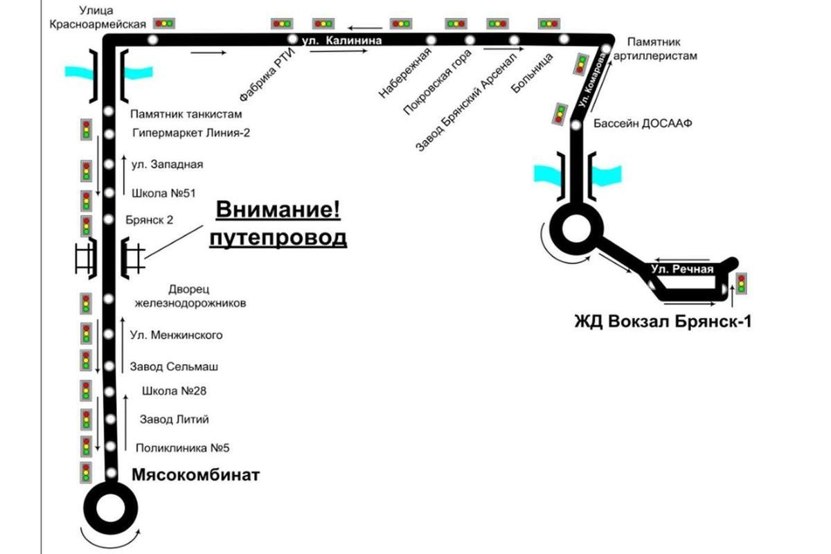 Маршрут 44 схема брянск