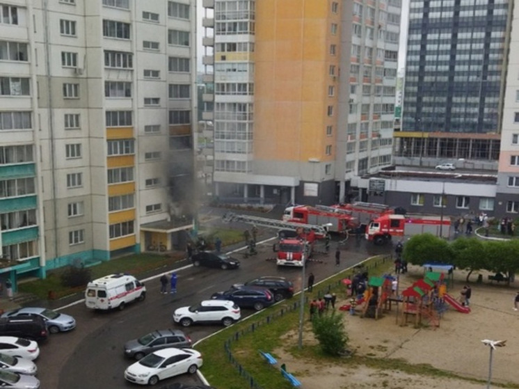 В Челябинске в микрорайоне Парковый вспыхнул пожар