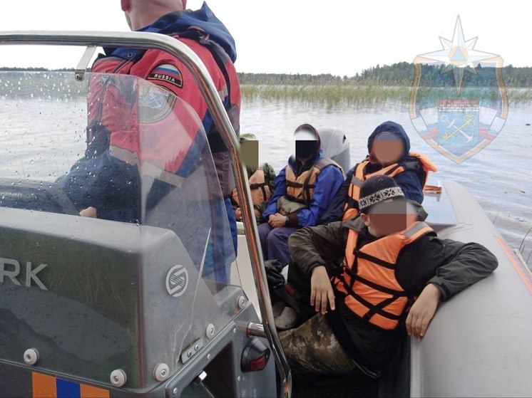 Взрослые с тремя детьми застряли на Вуоксе на сломанной лодке
