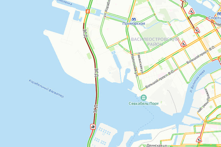 Перекрытие движения в санкт петербурге сегодня карта