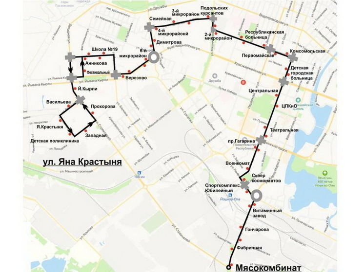 15 июля в Йошкар-Оле изменится автобусный маршрут 2А