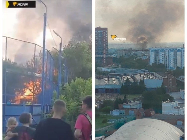 В Новосибирске нежилое здание загорелось на улице Дуси Ковальчук