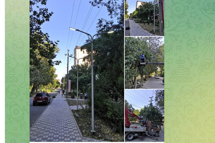 В одном из дворов дагестанской столицы заменили фонари