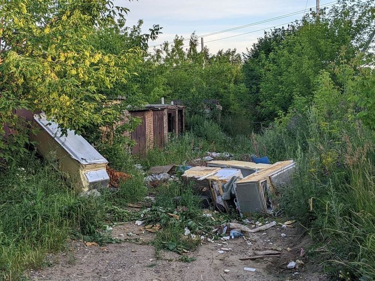 В Студгородке проезд между гаражами завалили холодильниками