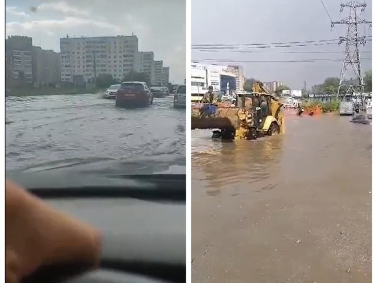 В Новосибирске жители поделились видео с затопленными улицами