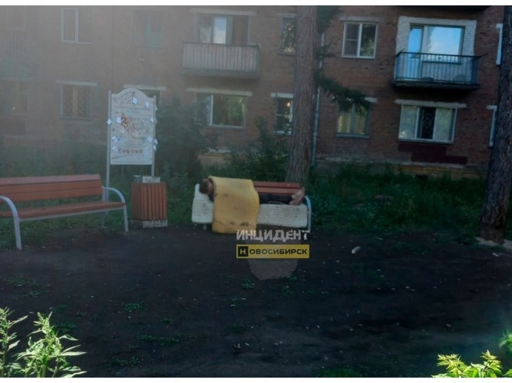 В Новосибирске бомжи устроили ночлег на детской площадке
