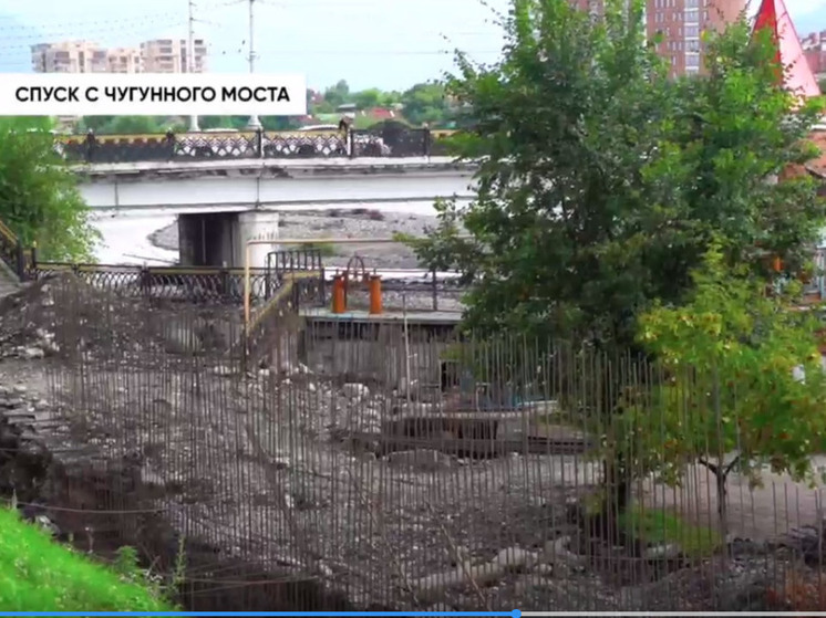 Во Владикавказе к сентябрю достроят пешеходный мост через реку Терек и смотровую площадку