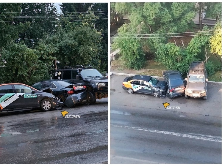 В Новосибирске каршеринговый автомобиль устроил массовое ДТП на проспекте Дзержинского