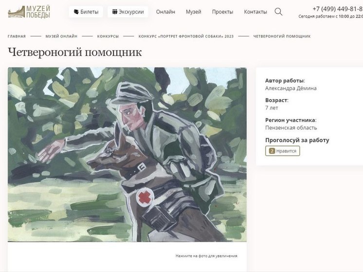 Пензенцев просят проголосовать за рисунки своих земляков на сайте Музея Победы