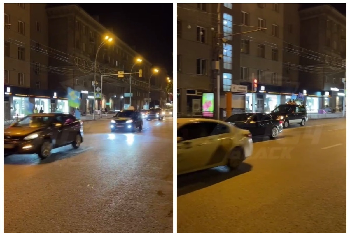 В центре Новосибирска в ночь на 2 августа заметили колонну машин с флагами ВДВ