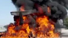 В США легкомоторный самолет разбился при посадке: видео