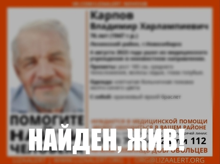 В Новосибирске прекратили поиски пенсионера в больничной пижаме