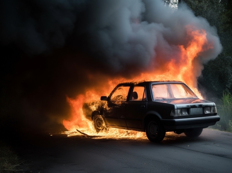 Автомобиль загорелся ночью 6 августа на Сахалине