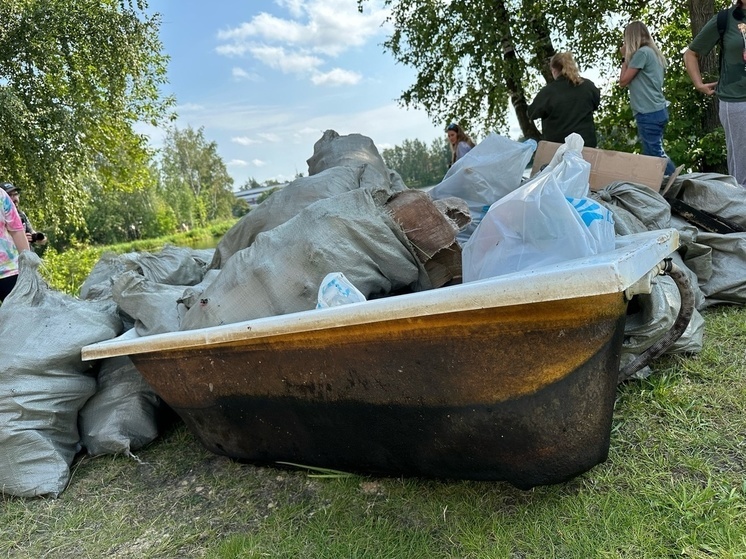 Петербургские волонтеры достали чугунную ванну из Охты