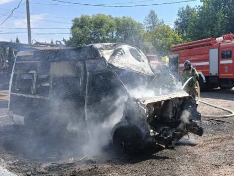 В Курске 7 августа на Ухтомского огонь уничтожил автомобиль