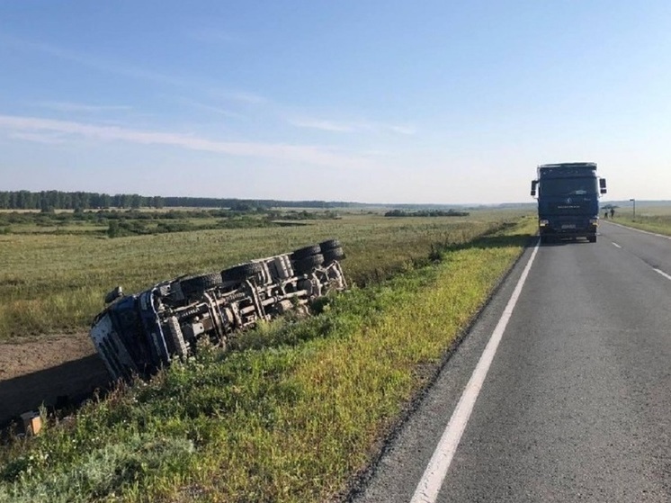 В Новосибирской области водитель большегруза уснул за рулём и получил сотрясение мозга