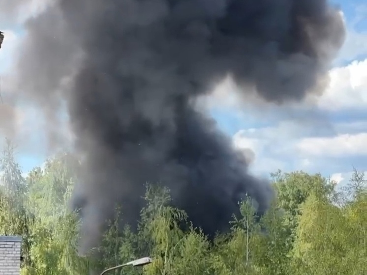 Крупный пожар произошел в складских помещениях Апрелевке
