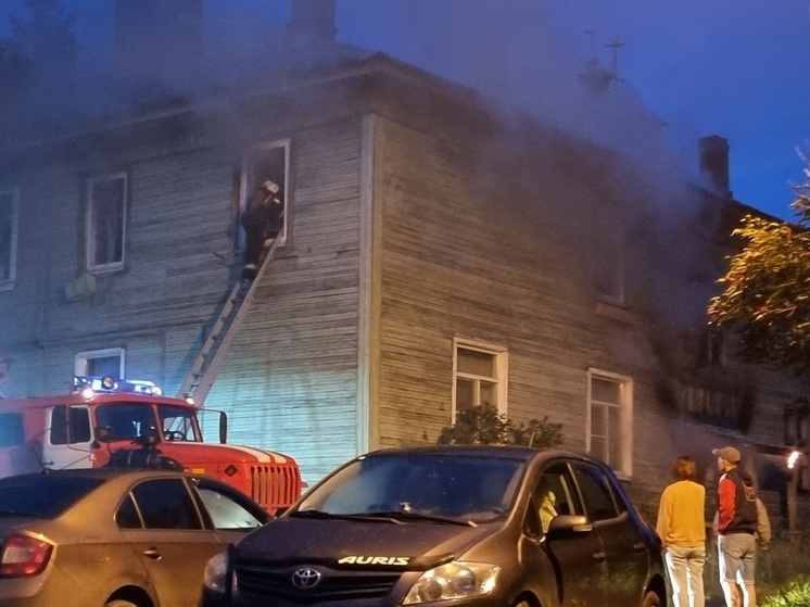 Появилось видео, где на пожаре спасли 11 детей из горящего дома в Петрозаводске