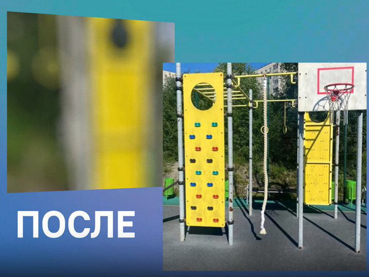 Вандал повредил канат на спортивной площадке в Мурманске