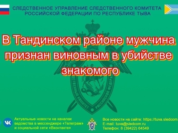 Житель Тувы приговорен к 8 годам колонии за убийство