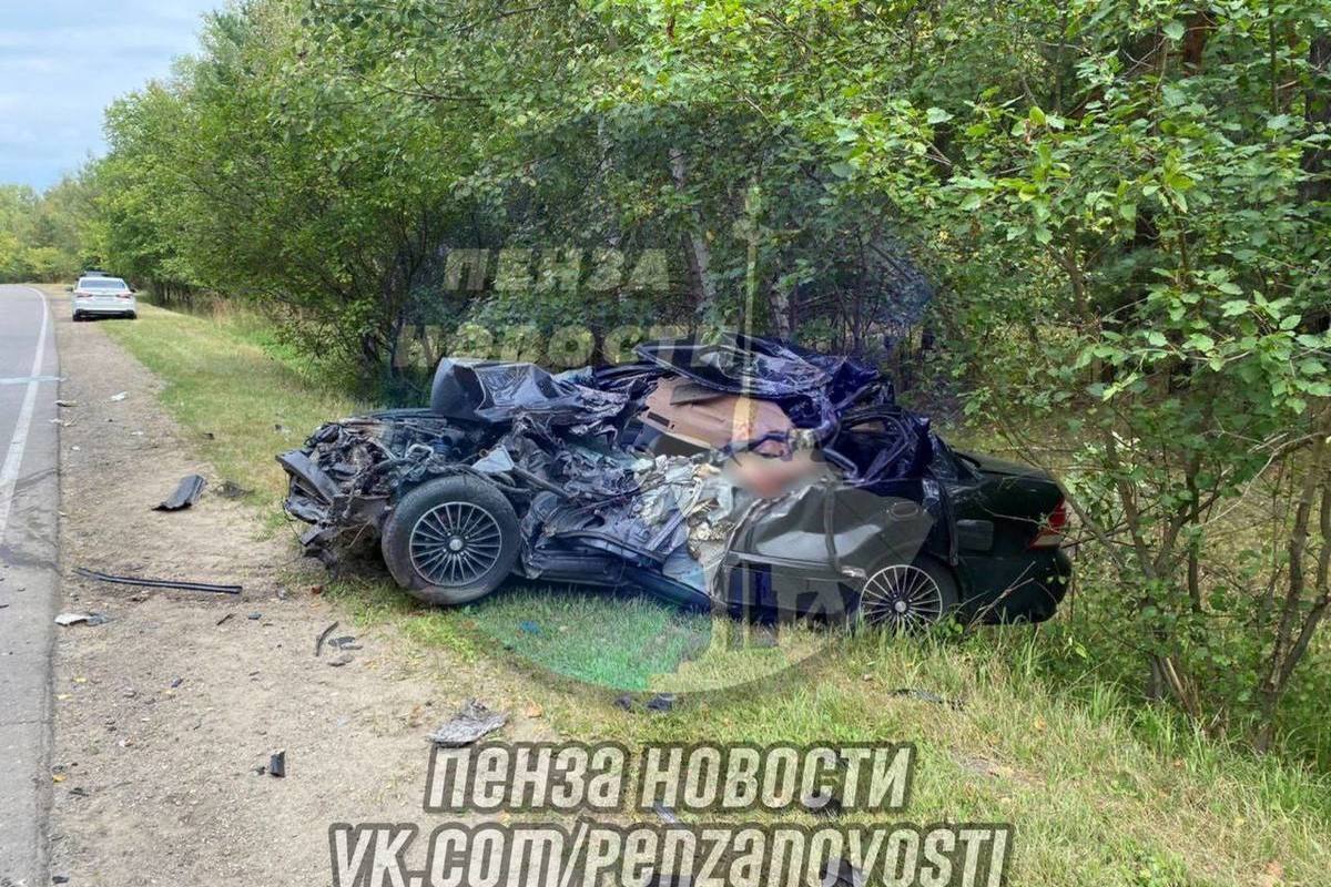 В Пензенской области после столкновения с грузовиком машина превратилась в груду металла